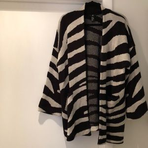 Zebra Print Heavyweight Open Cardigan